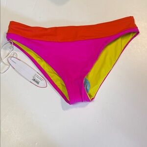 NWT- JOLYN Pink and Orange Bikini Bottoms‎ Minerva- Large